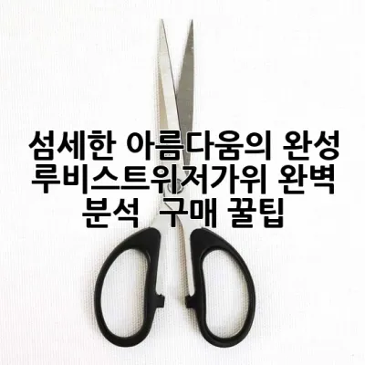 섬세한 아름다움의 완성, 루비스트위저가위 완벽 분석 & 구매 꿀팁 ✂️