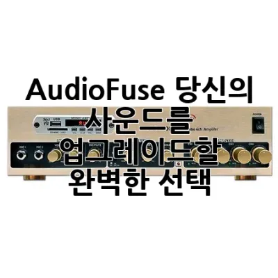AudioFuse, 당신의 사운드를 업그레이드할 완벽한 선택!